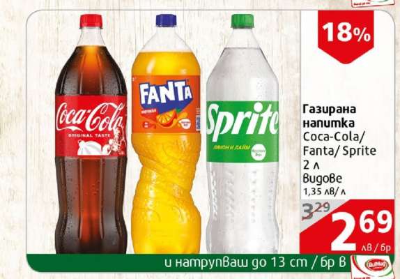 Газирана напітка Coca-Cola/Fanta/Sprite