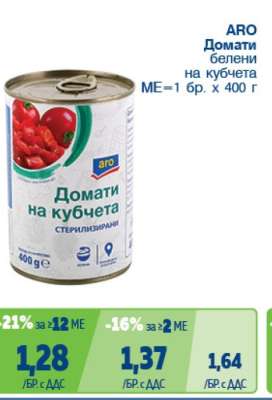 ARO Домати белени на кубчета