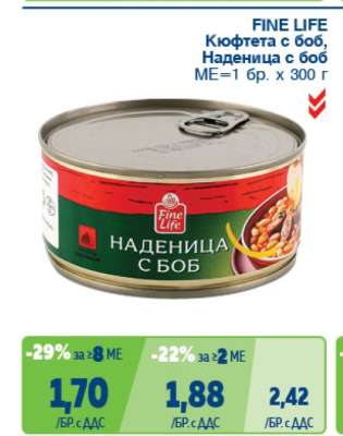 FINE LIFE Кюфтета с боб, Наденица с боб