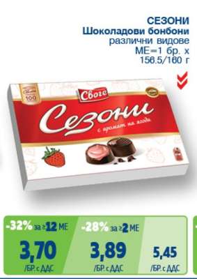 Сезони Шоколадови бонбони