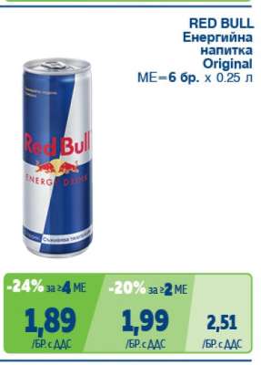 RED BULL Енергийна напитка Original