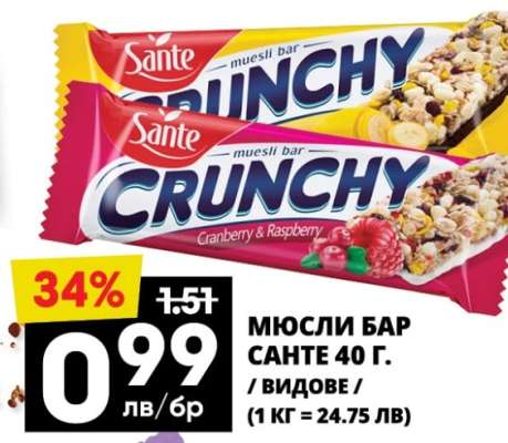 Мюсли Бар Сантe 40 г.