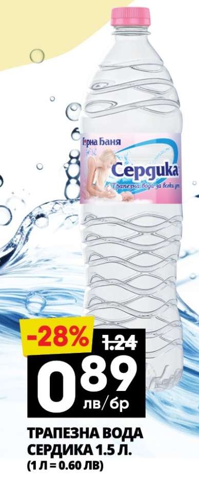 ТРАПЕЗНА ВОДА СЕРДИКА 1.5 Л.