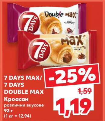 7 DAYS MAX/7 DAYS DOUBLE MAX