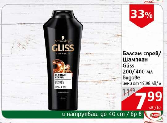 Балсам спрей/Шампоан Gliss