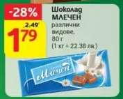 Шоколад млечен