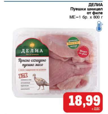 ДЕЛИЯ Пушешки шницел от филе