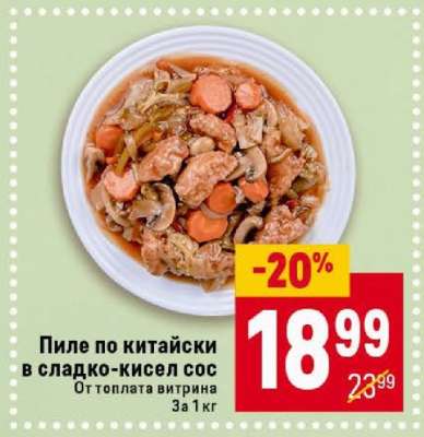 Пиле по китайски в сладко-кисел сос
