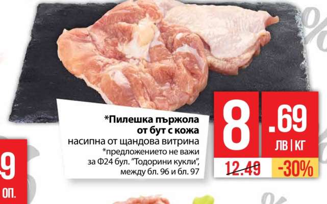 Пилешка пържола от бут с кожа