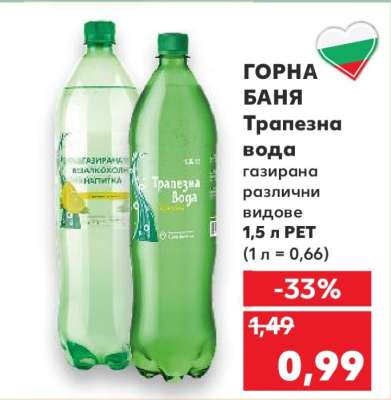 ГОРНА БАНЯ Трапезна вода