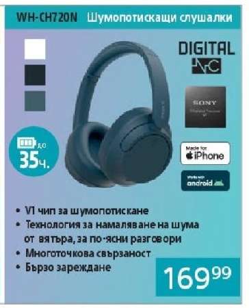 WH-CH720N Шумопотискащи слушалки