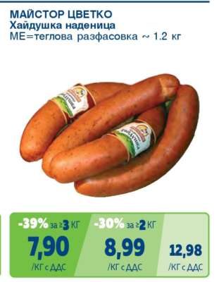 МАЙСТОР ЦВЕТКО Хайдушка наденица