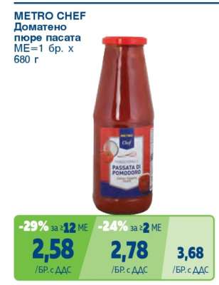 METRO CHEF Доматено пюре пасата