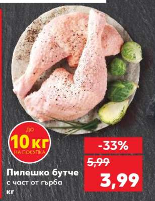 Пилешко бутче с част от гърба кг