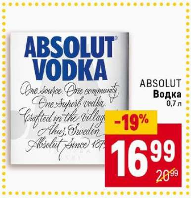 ABSOLUT Водка