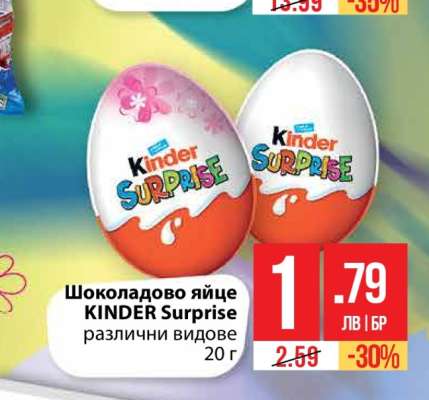 Шоколадово яйце KINDER Surprise