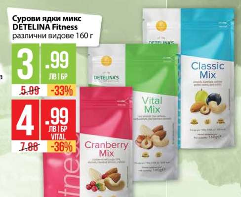 Сурови ядки микс DETELINA Fitness