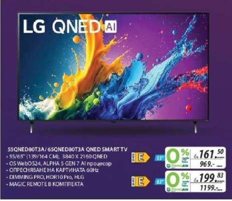 LG QNED AI 55QNED80T3A/65QNED80T3A QNED SMART TV
