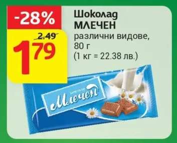 Шоколад млечен