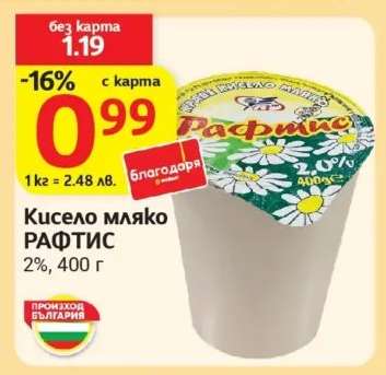 Кисело мляко РАФТИС
