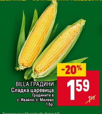 BILLA ГРАДИНИ Сладка царевица