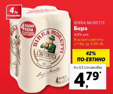 BIRRA MORETTI Бира