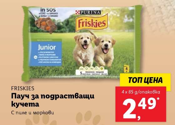 FRISKIES ПАУЧ за подрастващи кучета