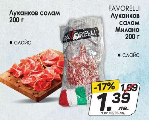 Луканков салам Милано 200 г