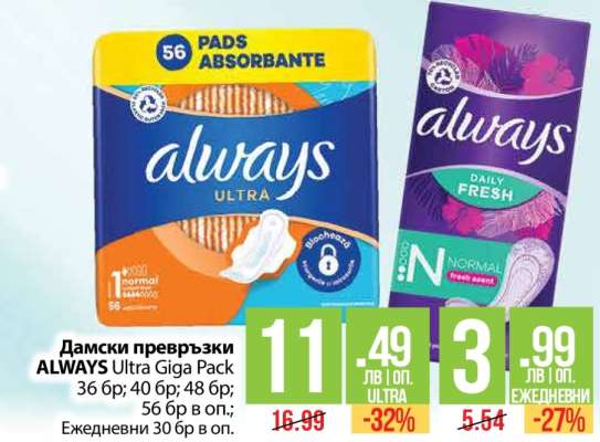 Дамски превръзки ALWAYS Ultra Giga Pack