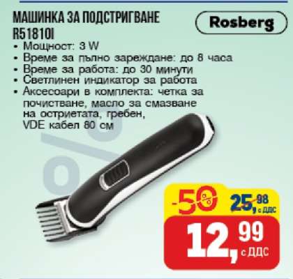 МАШИНКА ЗА ПОДСТРИГВАНЕ R51810I