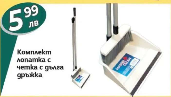 Комплект лопатка с четка с дълга дръжка