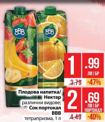 Плодова напитка/Нектар