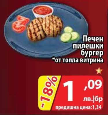 Печен пилешки бургер