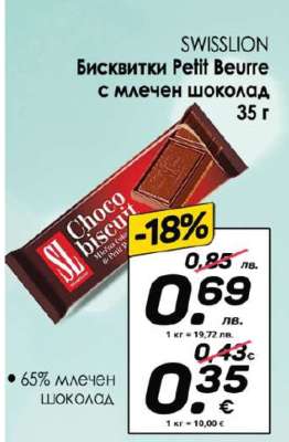 Бисквити Petit Beurre с млечен шоколад