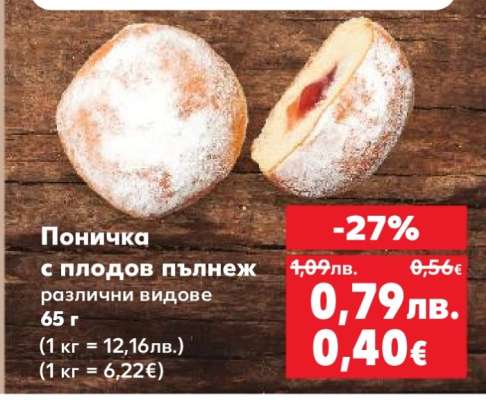 Поничка с плодов пълнеж