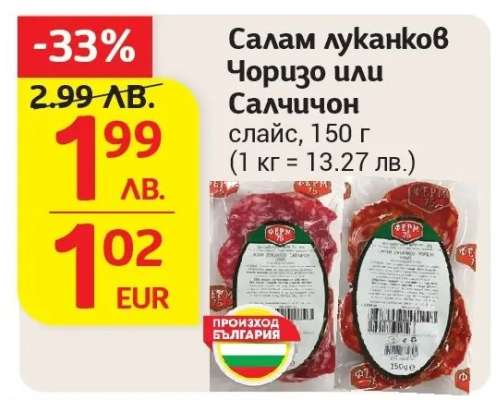 Салам луканков Чоризо или Салчичон