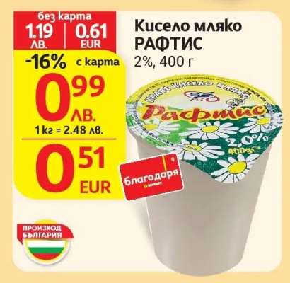 Кисело мляко РАФТИС