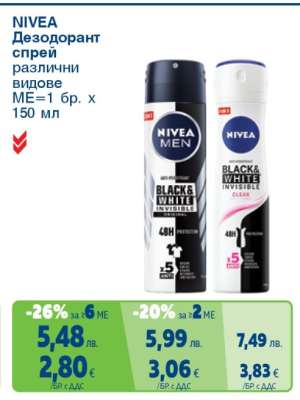 NIVEA Дезодорант спрей различни видове