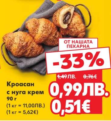 Кроасан с нуга крем