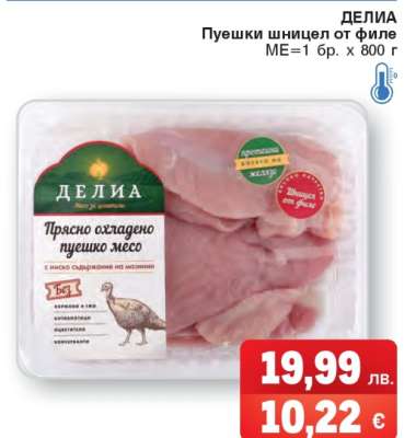 ДЕЛИА Пуешки шницел от филе