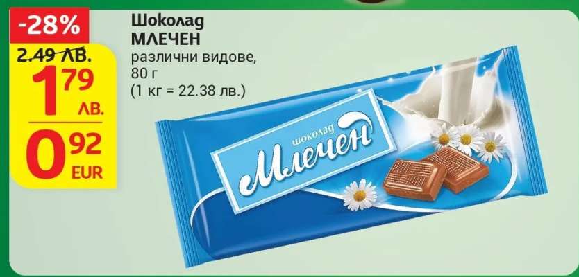 Шоколад млечен