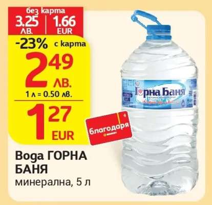 Вода ГОРНА БАНЯ