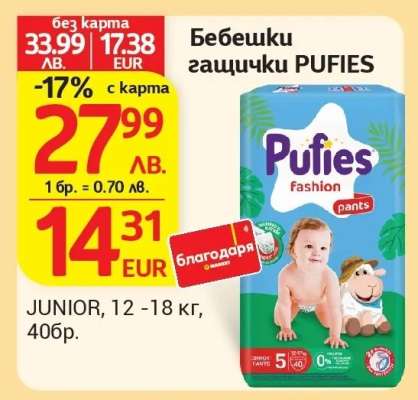 Бебешки гащички PUFIES