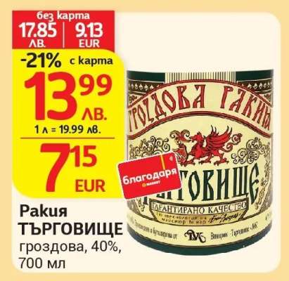 Ракия ТЪРГОВИЩЕ