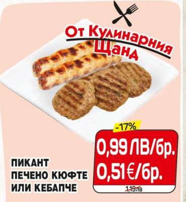 Пикант печено кюфте или кебапче
