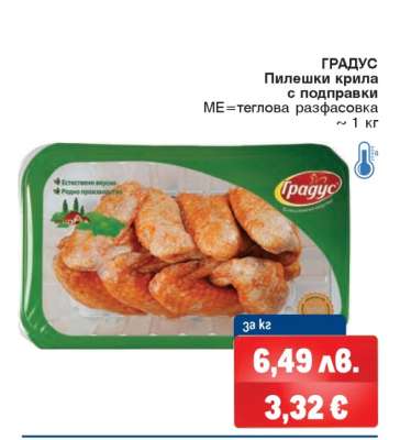 ГРАДУС Пилешки крила с подправки