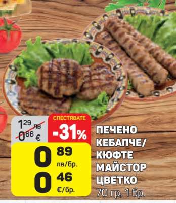 ПЕЧЕНО КЕБАПЧЕ/КЮФТЕ МАЙСТОР ЦВЕТКО