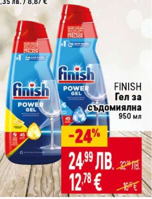 FINISH Гел за съдомиялна 950 мл