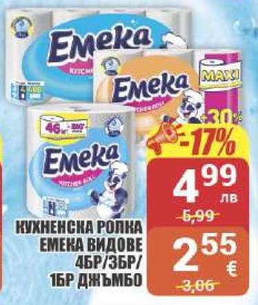 Кухненска ролка Emeka видове