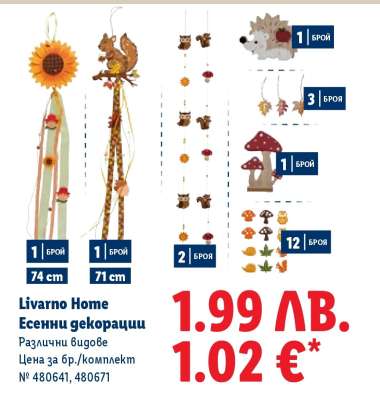 Livarno Home Есенни декорации